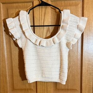 H&M Off-White Textured Knit Sweater